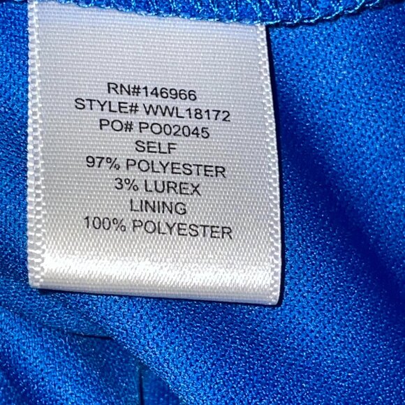 Crystal Doll Blue White Floral Minidress Off the Shoulder Short Sleeves Size L - Picture 5 of 8